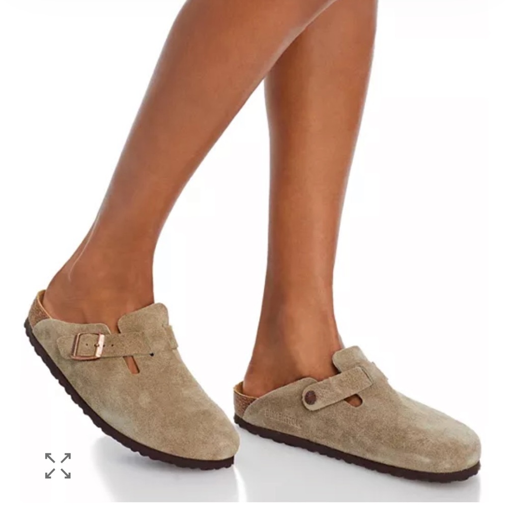 NEW Birkenstock Taupe Suede Mules